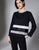 W25171 Black Ecru Stripe Top