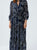 Long dark blue patterned dress 
