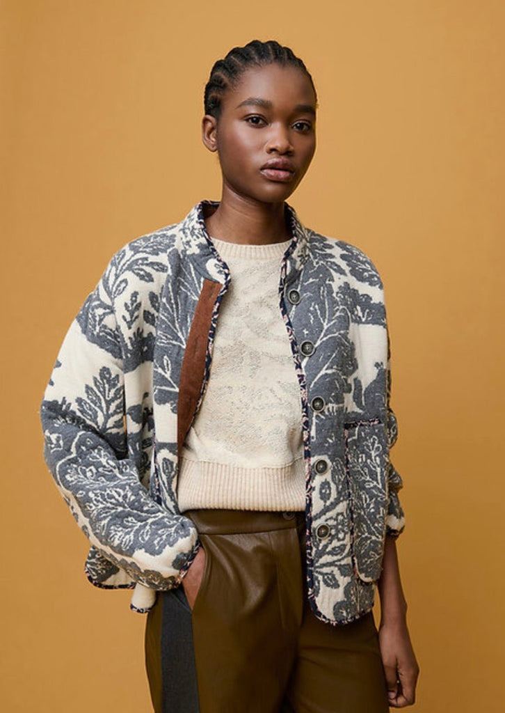 80827 Jacquard Floral Jacket