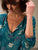 F25150 Chiffon Teal Print Blouse