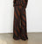 Brown and black striped wide leg pants 