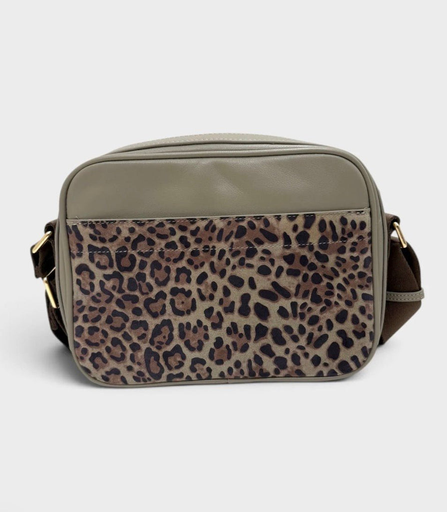 Ava Taupe Leopard Handbag