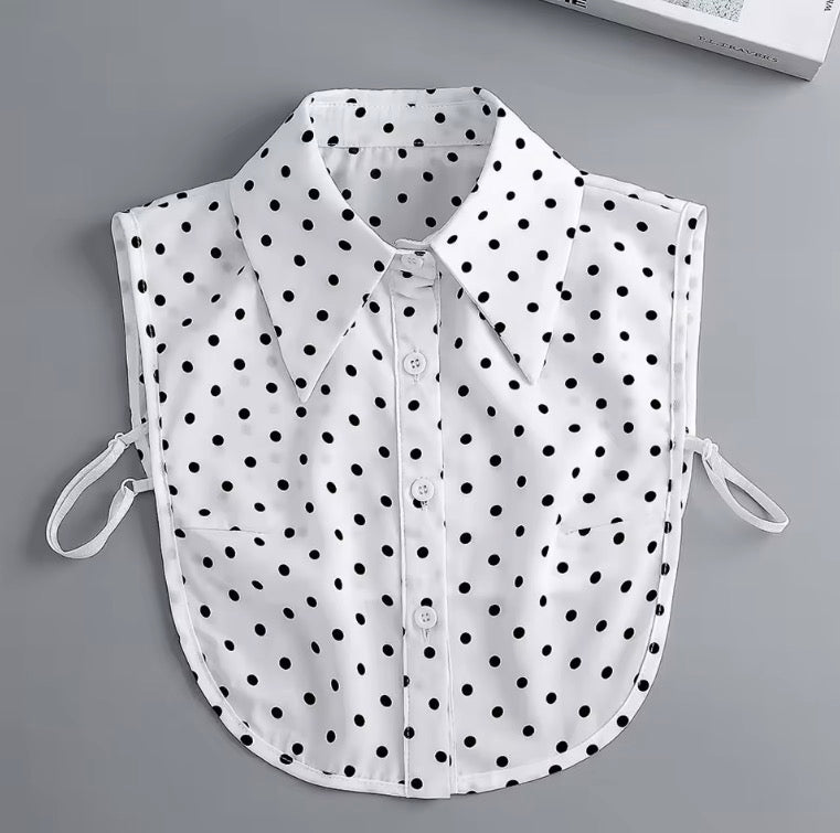 Dickie Collar White Polka Dot