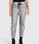 Gray silver metallic jogger jeans