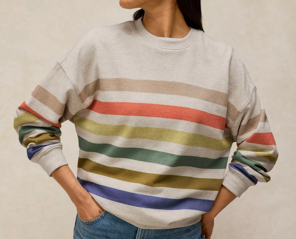 447083 Cleo Longline Stripe Sweat