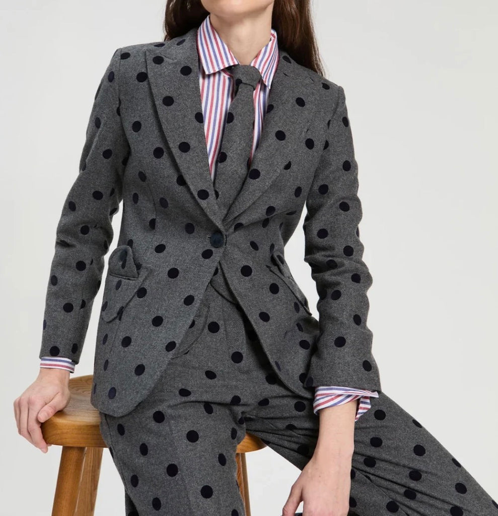 33811 Ari Grey Polka Dot Blazer