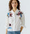96723 White Blouse With Floral Sequins