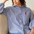 S26126 Navy White Stripe Blouse