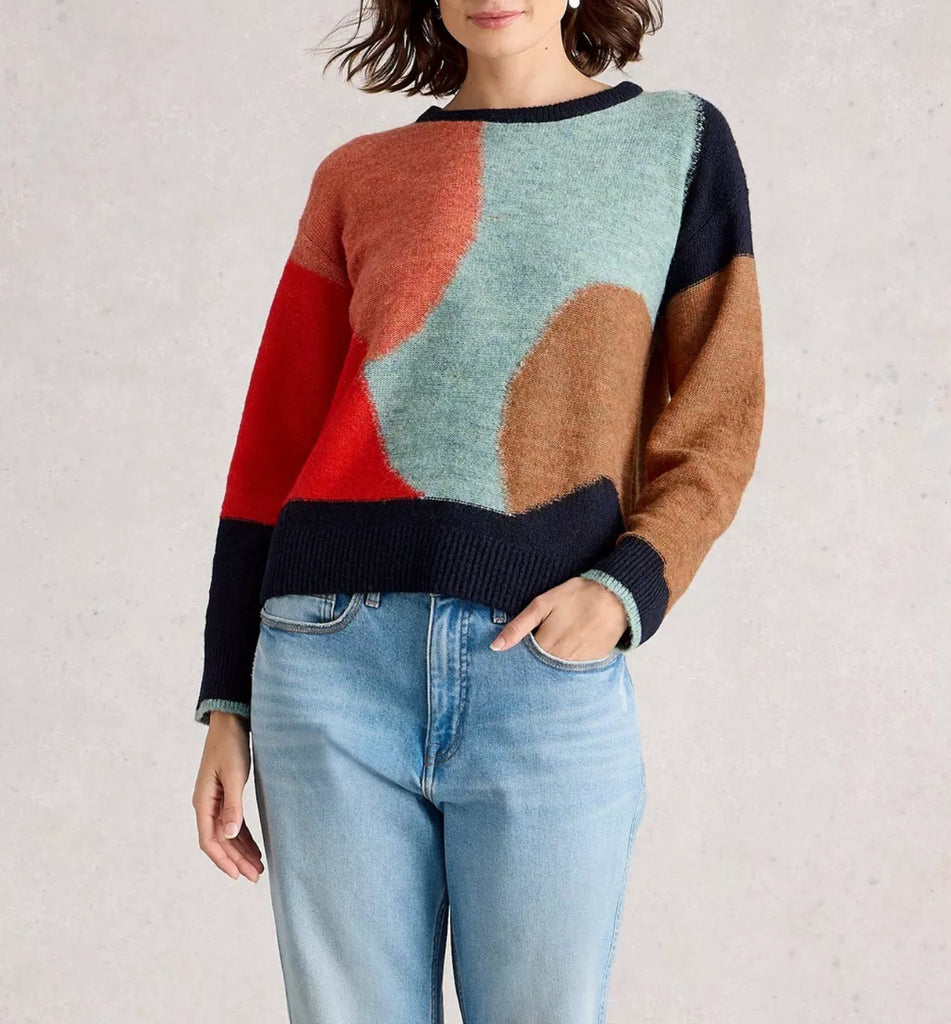 Freya colorful sweater with abstract pattern 