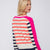 30907 V-Neck Stripe Knit Sweater