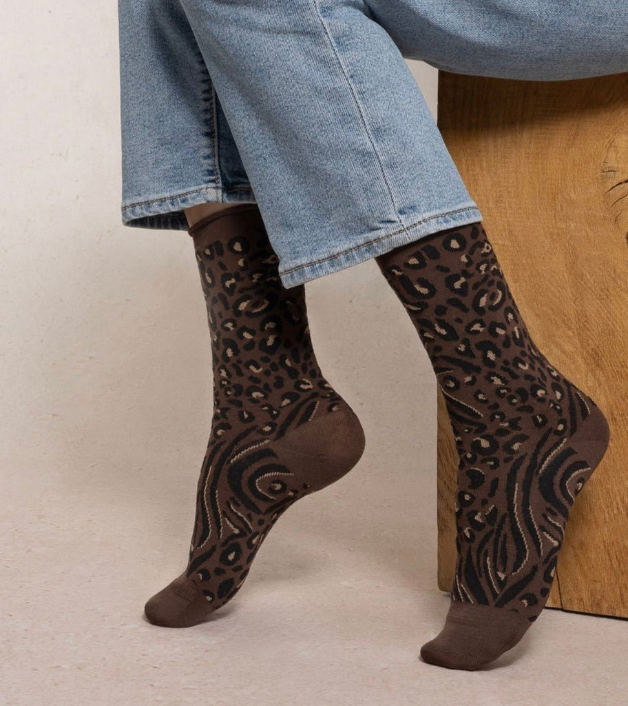 6562 Chocolate Wool Animal Print