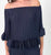 253939 Navy Off Shoulder Top