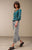 F25150 Chiffon Teal Print Blouse