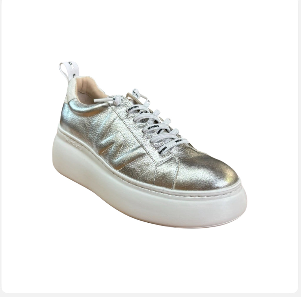 A2632 Silver Metallic Platform Sneaker