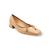 Tan leather shoe with decorative bow 