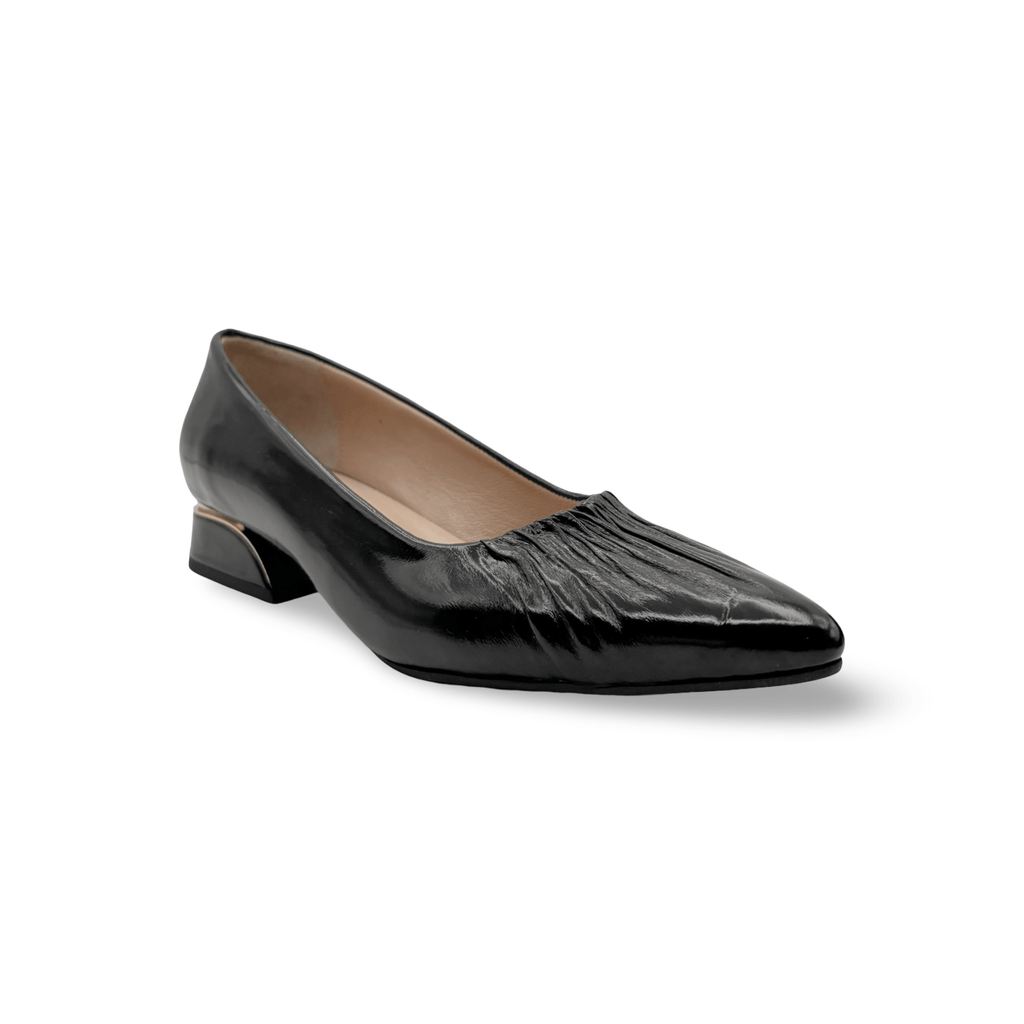 237-1154 Black Leather Flat