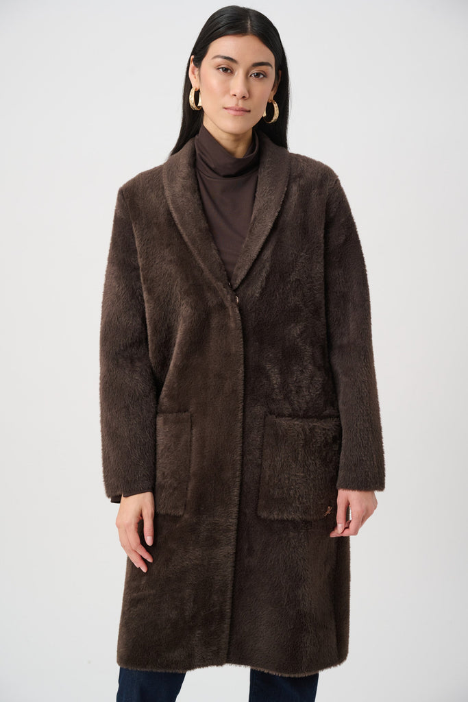 263973 Brown Fur Collar Coat