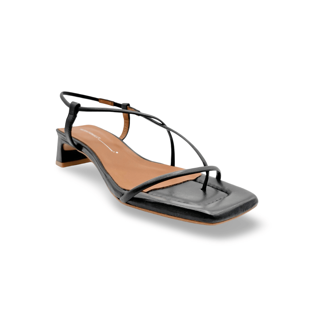 Anca Black Leather Sandal