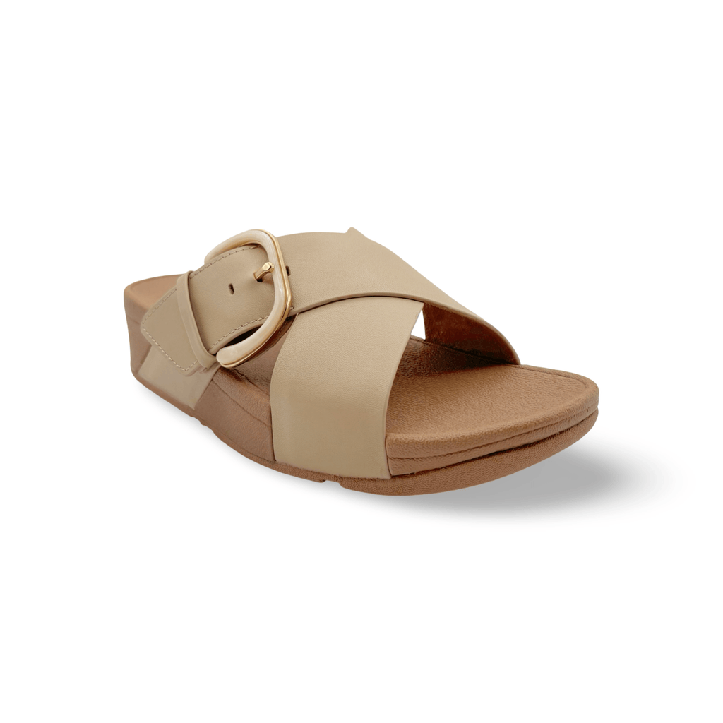 Lulu Cappuccino Resin Buckle Sandal