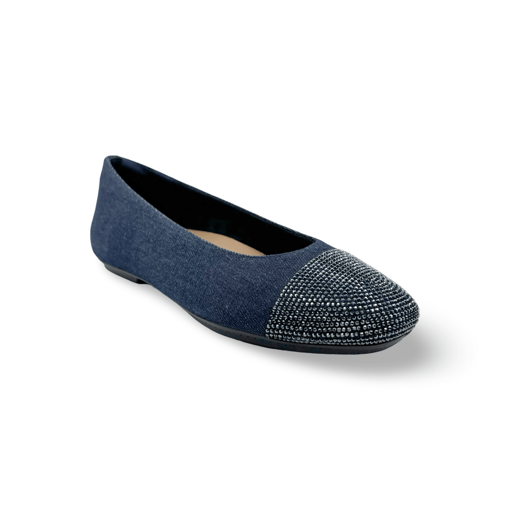 Delicato Denim Crystal Flat