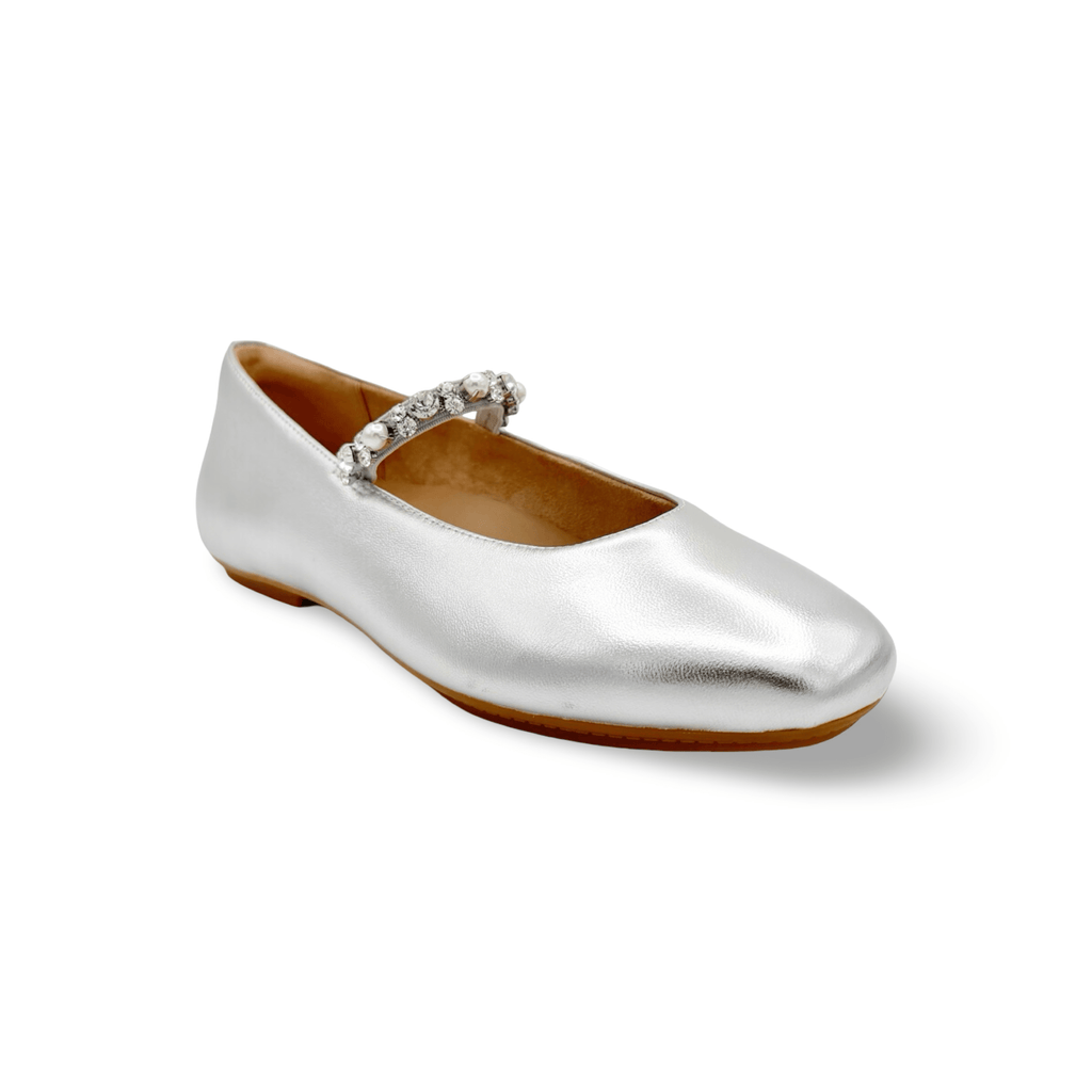 Delicato Silver Mary-Jane Flat