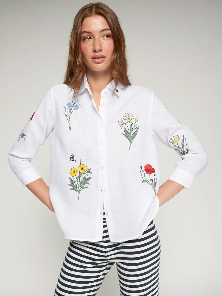 33266 Sara White Embroidered Shirt