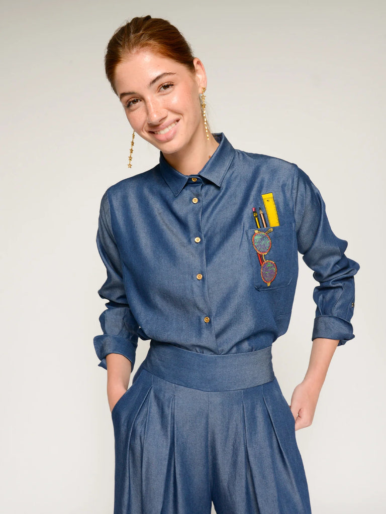 33636 Ana Denim Embroidered Shirt