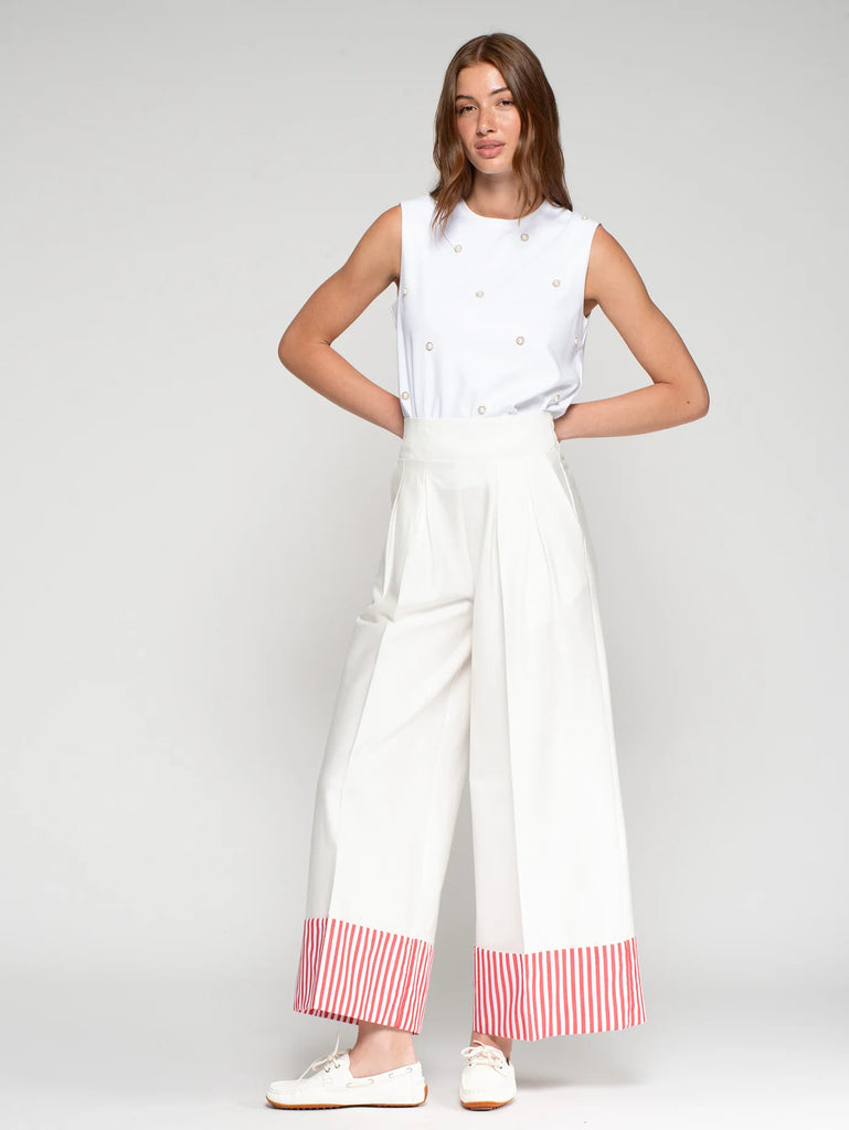 33659 Vuelta Rayas White Trouser