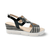 7534 Black/White Wegde Sandal