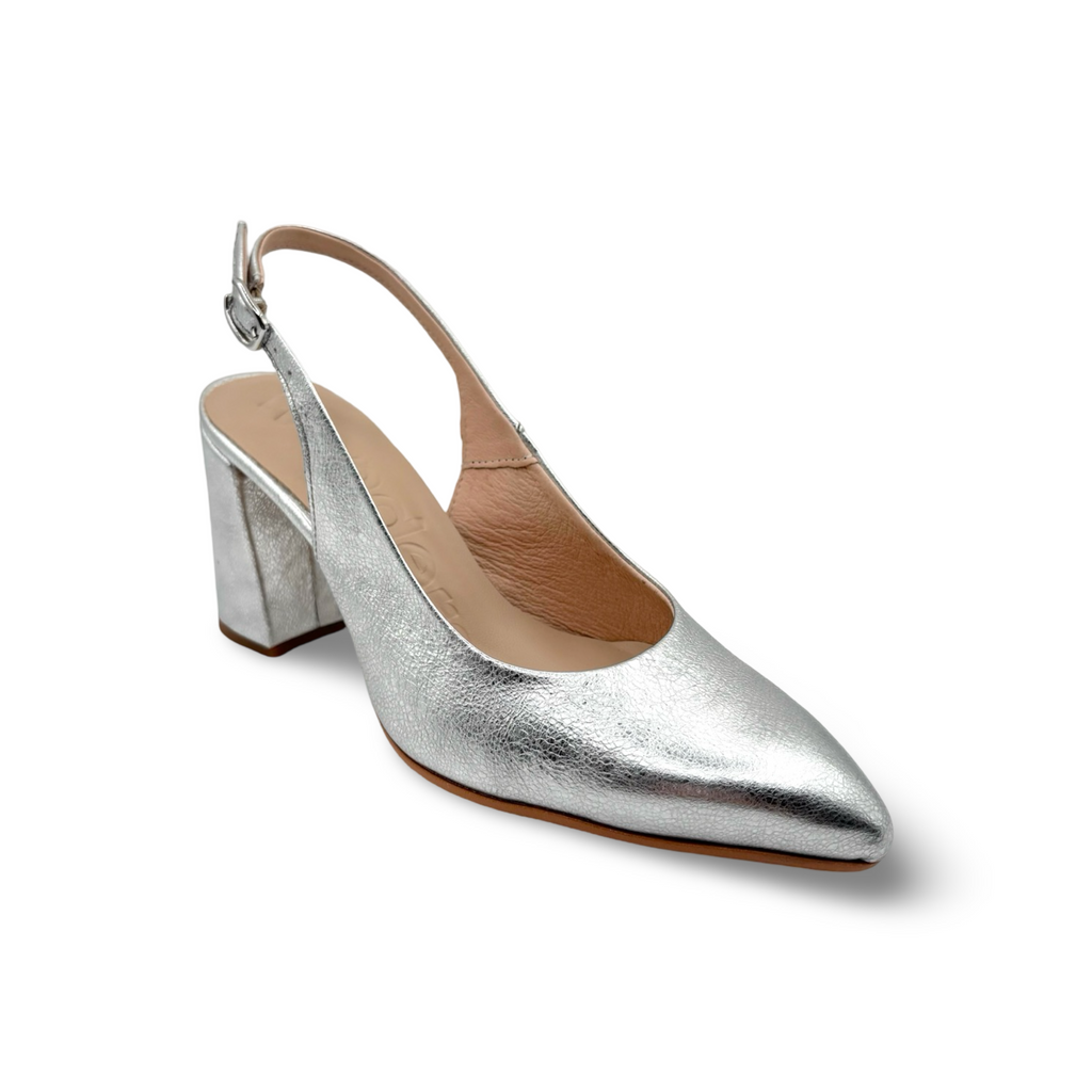 M5802 Silver Metallic Sling Back