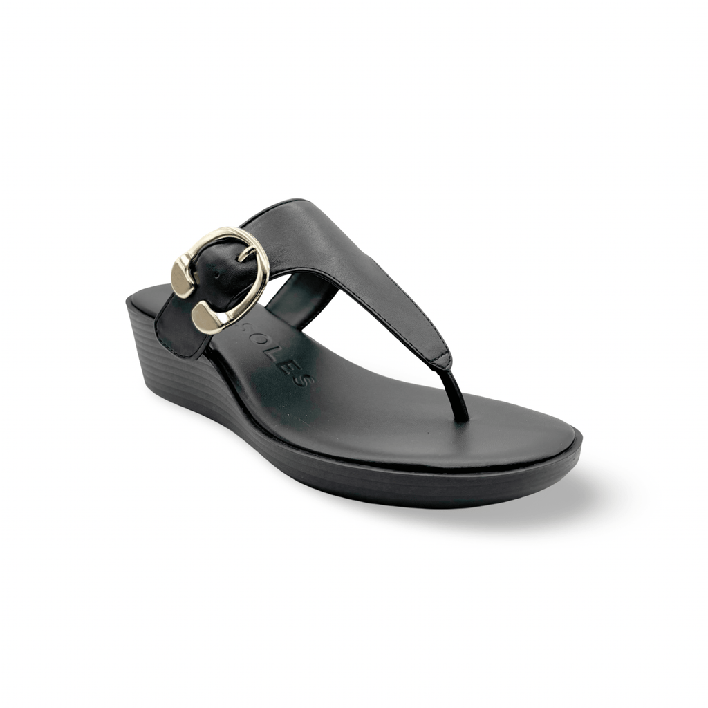 Izola Black Wedge Thong