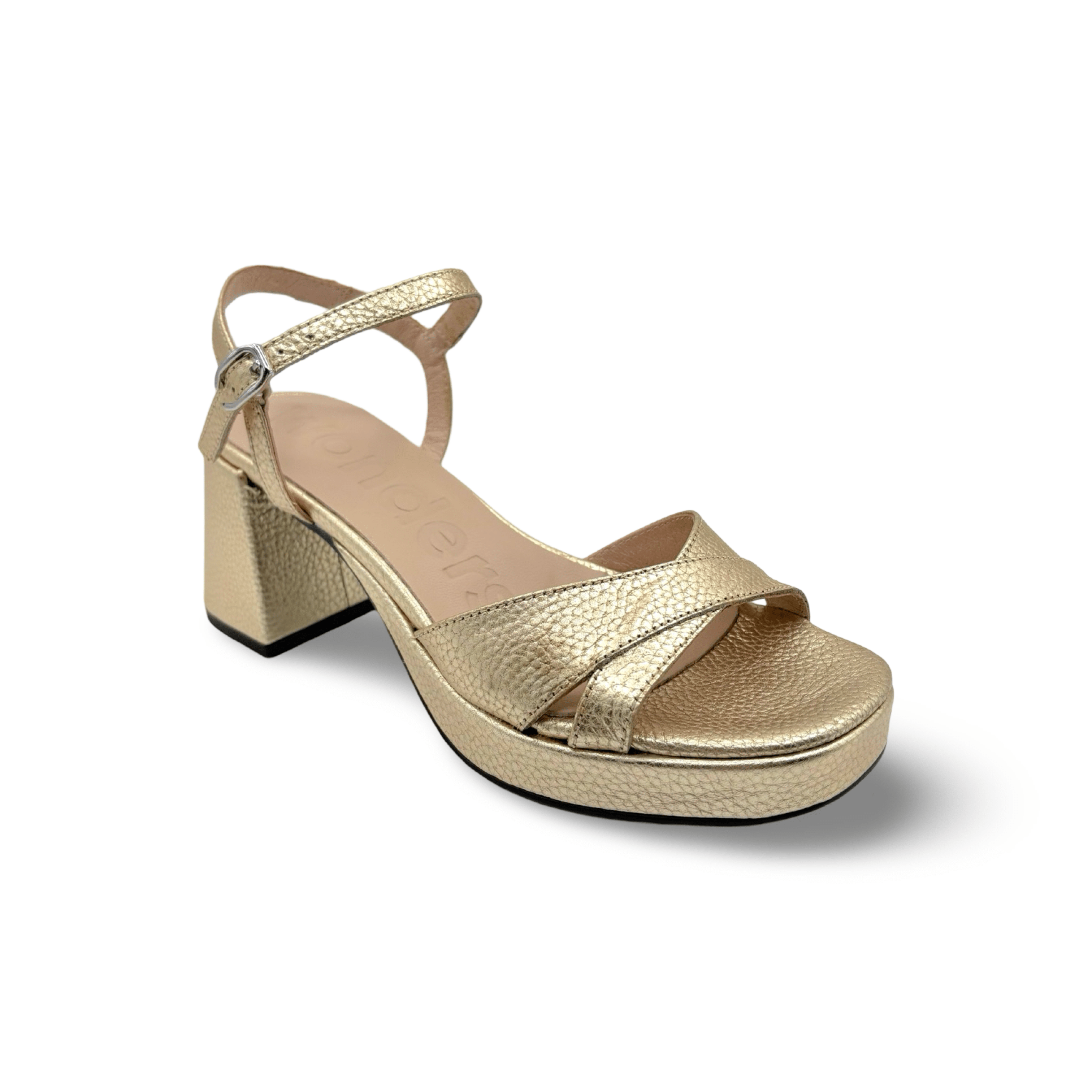 G6803 Gold Platform Sandal