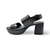 Camera Black Leather Sandal