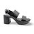 Camera Black Leather Sandal