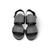 Camera Black Leather Sandal