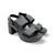 Camera Black Leather Sandal