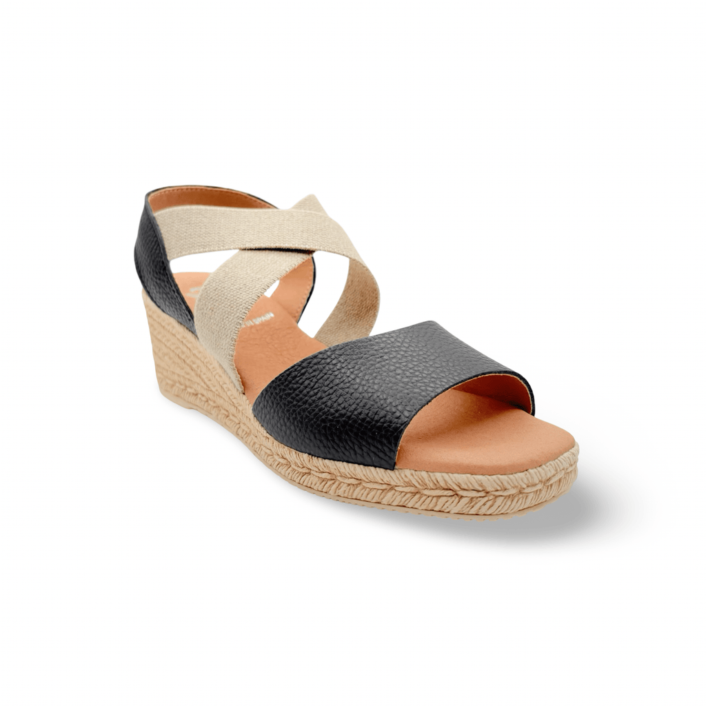 Festa Black Stretch-Fit Espadrille Sandal