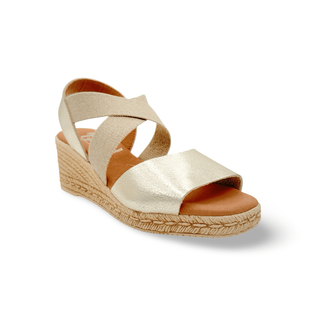 Festa Gold Stretch- Fit Espadrille Sandal