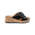 Lianna Black Wedge Velcro Adjust Sandal