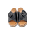Lianna Black Wedge Velcro Adjust Sandal