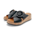 Lianna Black Wedge Velcro Adjust Sandal