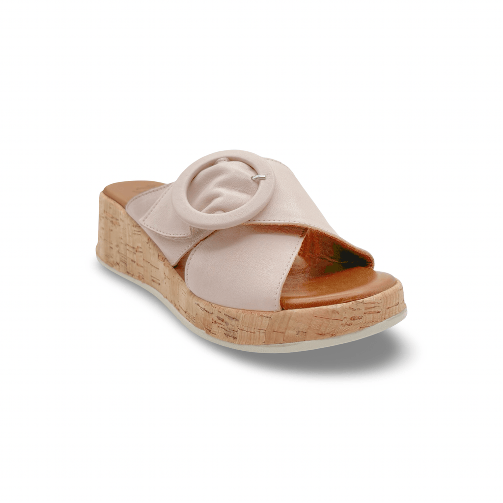 Lianna Nude Wedge Velcro Adjust Sandal