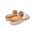 Rima White/Gold Leather Slide