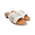 Rima White/Gold Leather Slide
