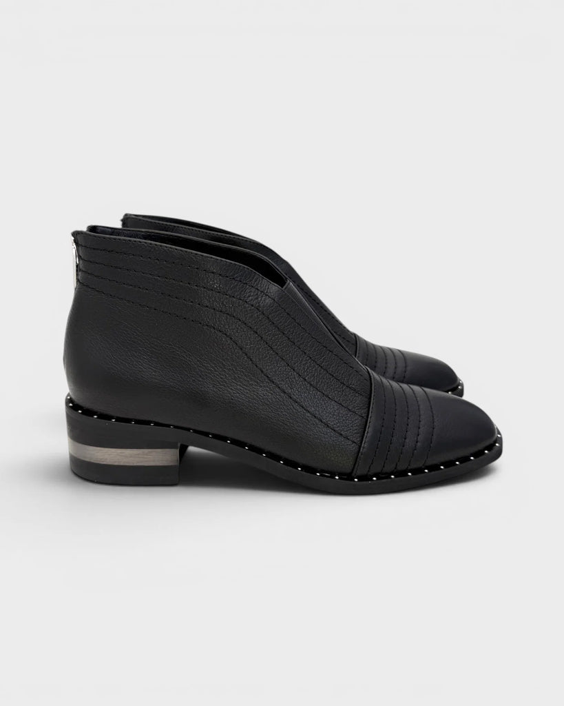Faradays Black Leather Bootie