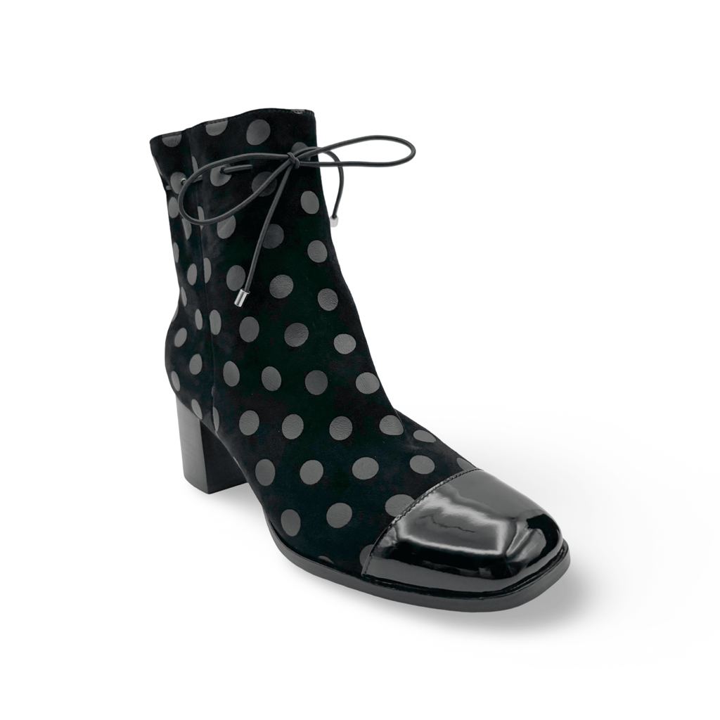 Valina Black Dot Patent Boot