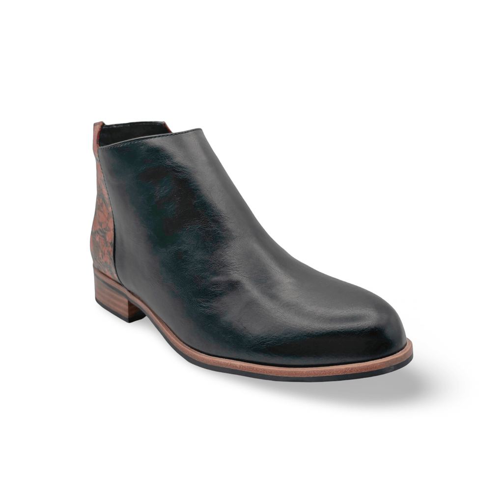 Horson Black Red Floral Bootie