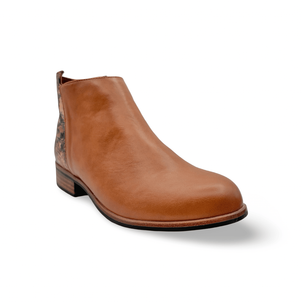 Horson Tan Cafe Floral Bootie