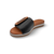 Gia Black Adjustable Leather Slide