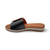 Gia Black Adjustable Leather Slide